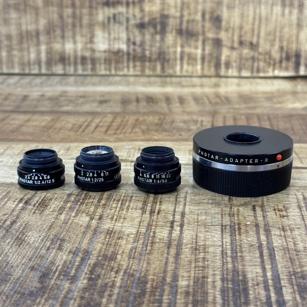 Leica 12.5mm + 25mm + 50mm Photar (incl. R adapter) nr. 2622