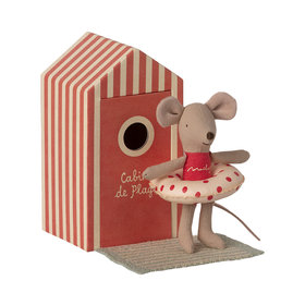 Maileg  Beach mice - Little sister in Cabin de plage