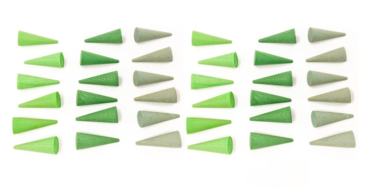 Grapat  Grapat houten mandala groene kegeltjes