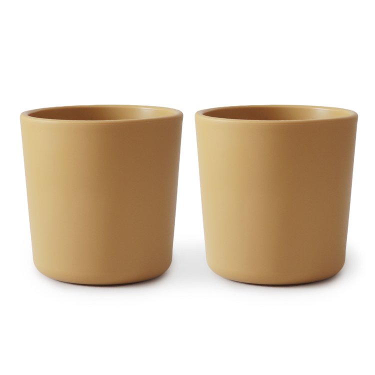 Mushie Drinkbekers - set van 2 - Mustard