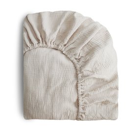 Mushie Crib Sheet - Fog