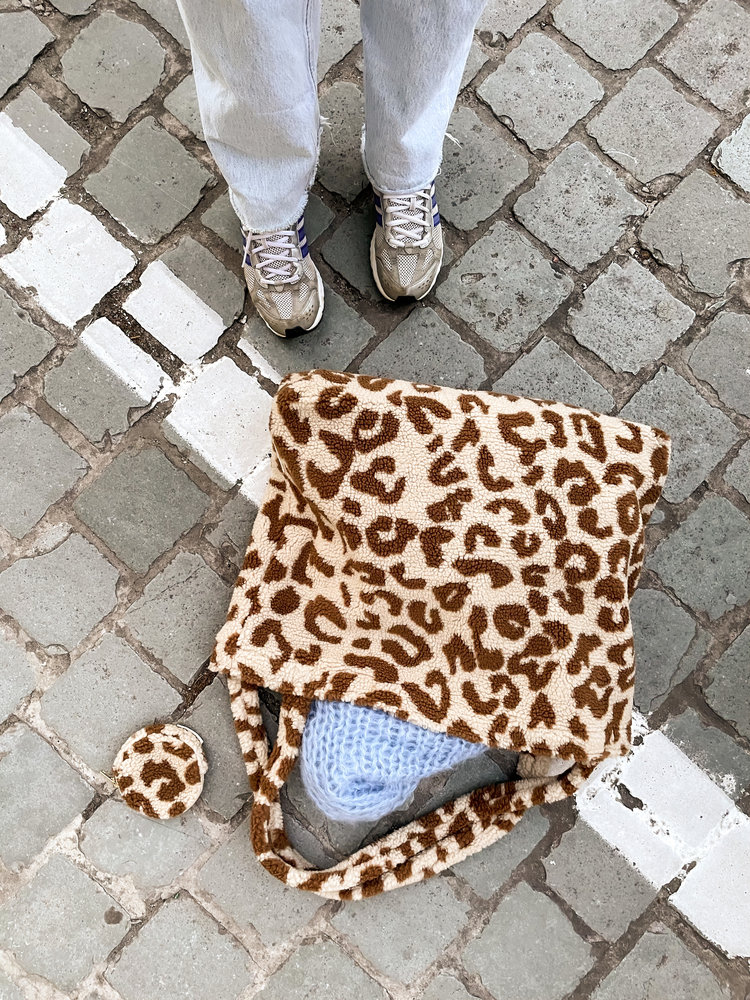 Studio Noos Teddy Leopard ecru mom-bag