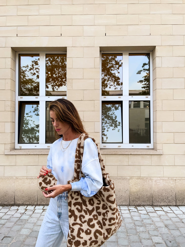 Studio Noos Teddy Leopard ecru mom-bag