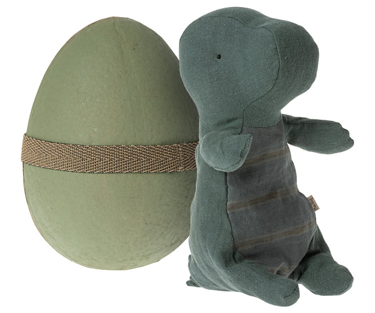 Maileg  Gantosaurus in Egg - Small - Dark Petrol