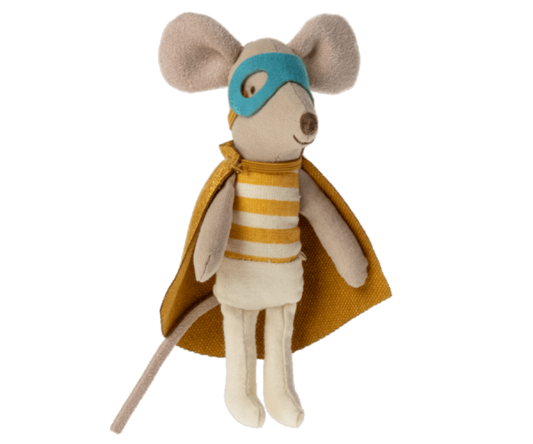 Maileg  Superheld muis - Kleine Broer in luciferdoosje