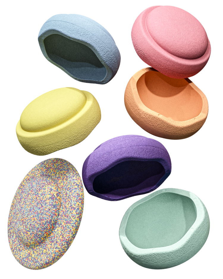 Stapelstein Rainbow Pastel + Pastel confetti balance board