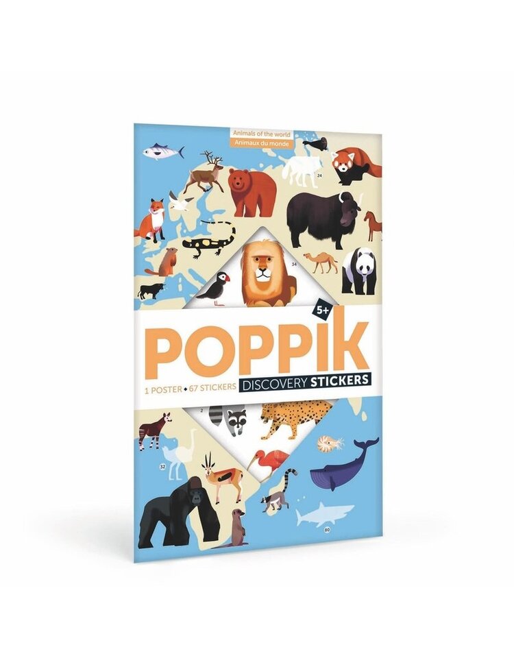Poppik Stickerposter Discovery - Dieren van de wereld