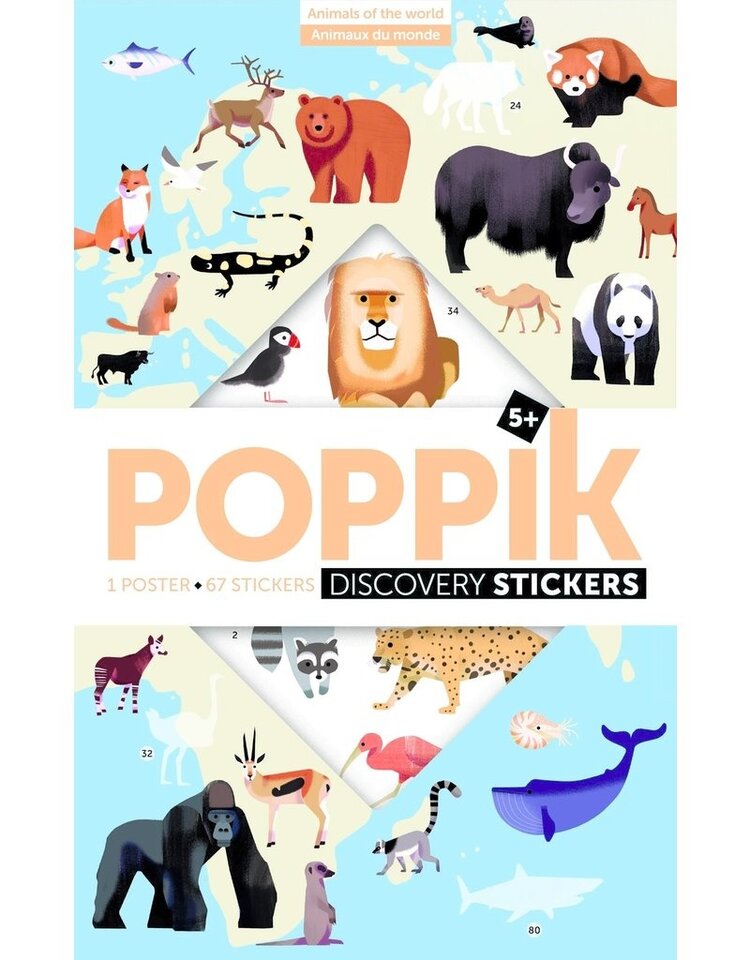 Poppik Stickerposter Discovery - Dieren van de wereld