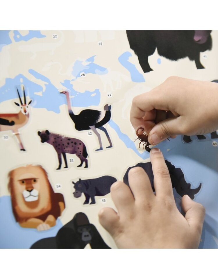 Poppik Stickerposter Discovery - Dieren van de wereld