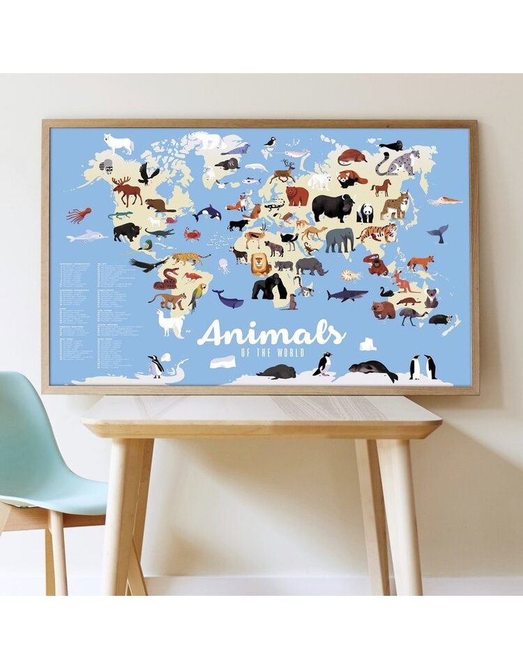 Poppik Stickerposter Discovery - Dieren van de wereld