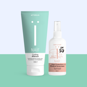 Naïf Voordeelset - Zonnebrand Spray SPF50  0% Perfume  + After Sun