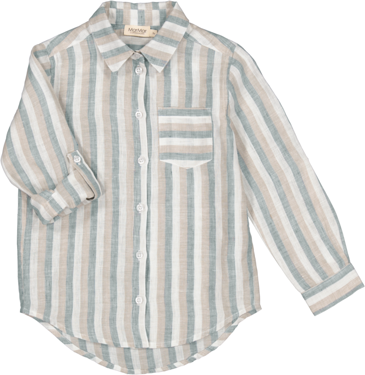 Marmar Copenhagen Shirt Tommy - Dusty Blue Stripe