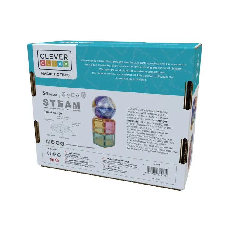 Cleverclixx Small Curved Pack Pastel | 34 pieces