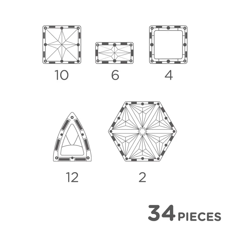 Cleverclixx Small Curved Pack Pastel | 34 pieces