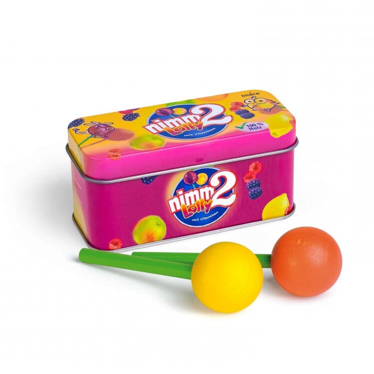 Erzi Nimm2 lollies in a tin