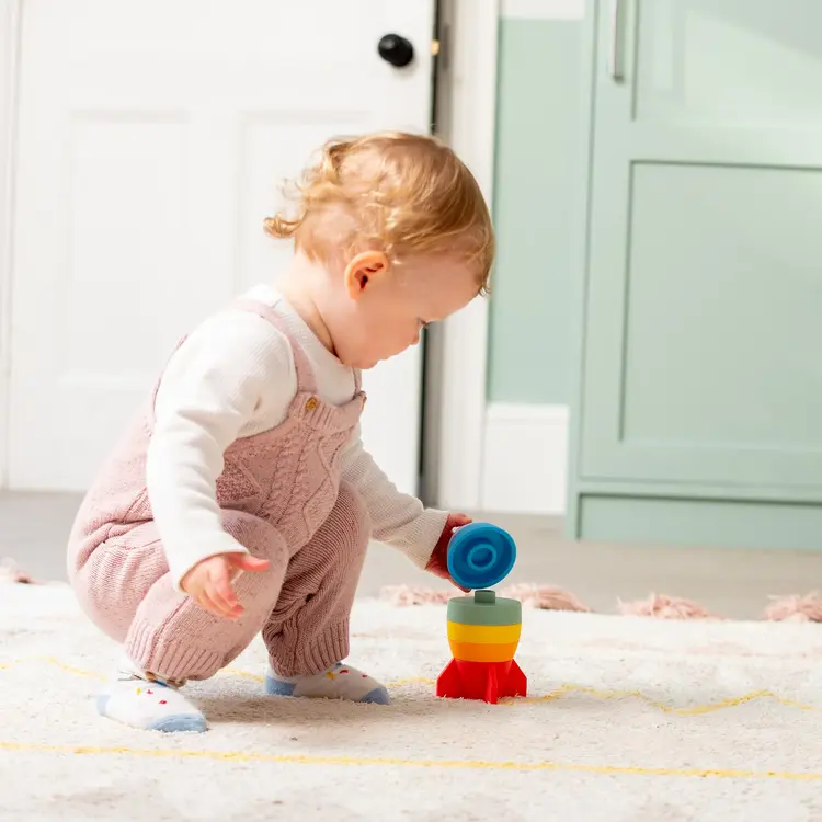 Tickit Silisoft Stapelbare raket - regenboogkleuren