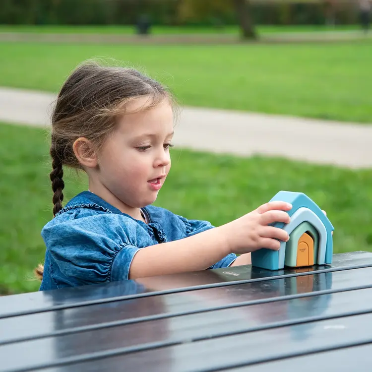 Tickit Silisof stapelbare Huizen- Neutrale Kleuren