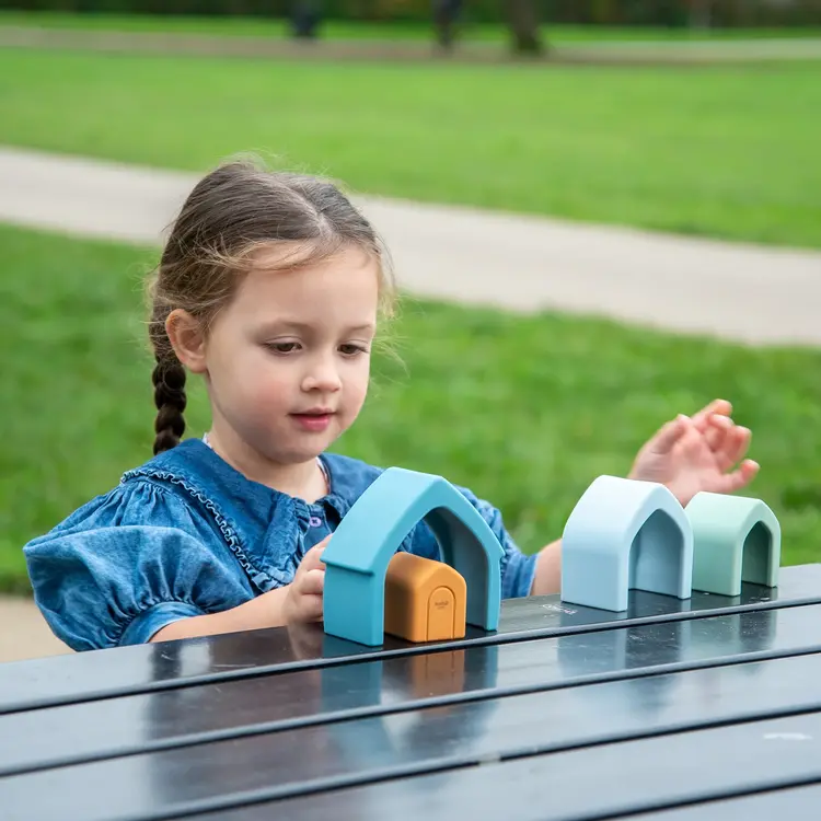 Tickit Silisof stapelbare Huizen- Neutrale Kleuren