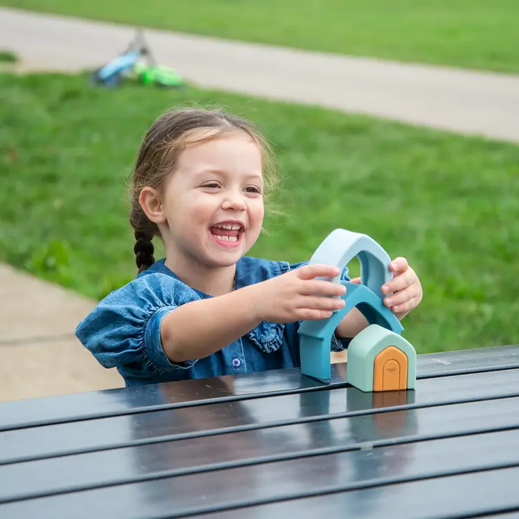 Tickit Silisof stapelbare Huizen- Neutrale Kleuren