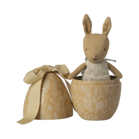 Maileg  Easter egg with micro rabbit, Small - Cream Yellow