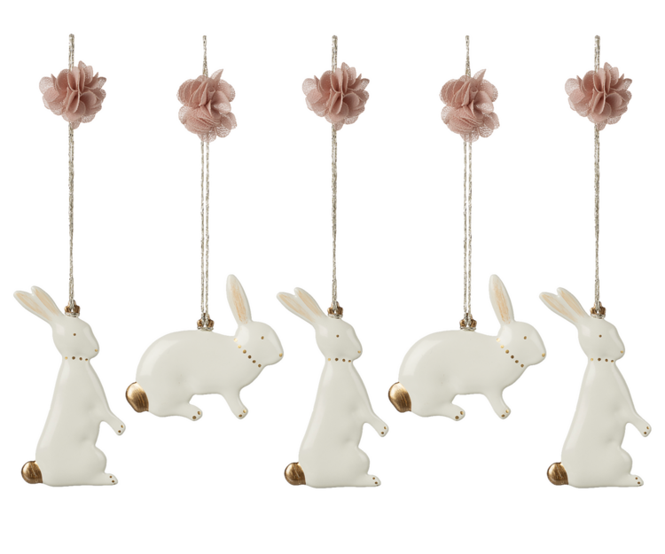 Maileg  Metal ornaments, Easter bunny, 5 pcs.