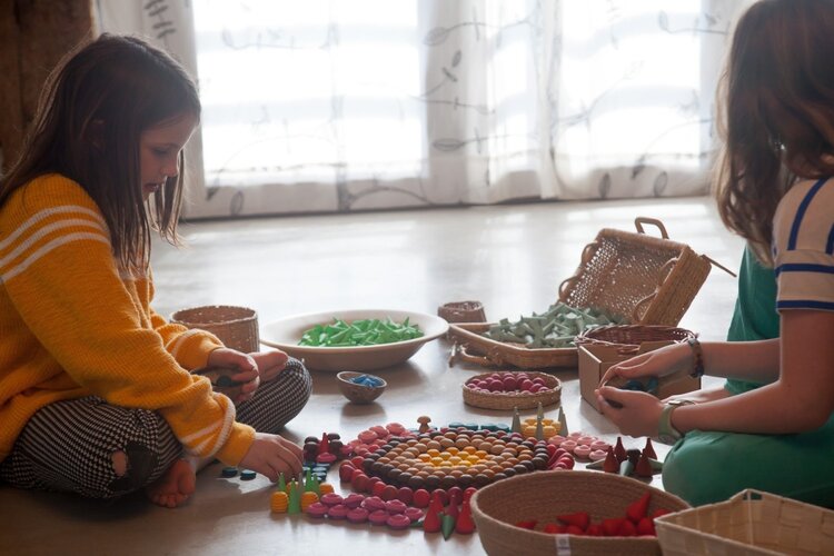 Grapat  Houten mandala bloemetjes