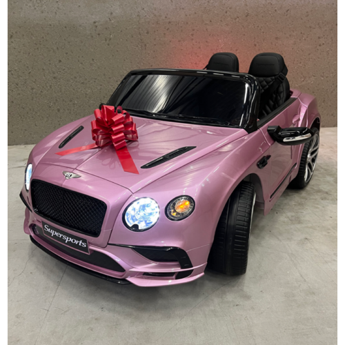 Bentley kinderauto Bentley Continental 12V 2-persoons Kinderauto Metallic Roze