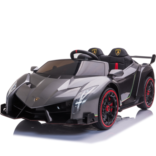 Lamborghini kinderauto Lamborghini Veneno 12V 2 Persoons Elektrische Kinderauto Metallic Grijs