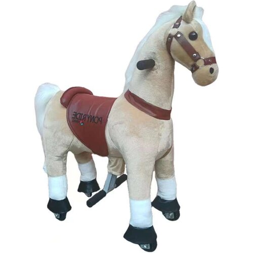 Pony Ride, rijdend speelgoed paard licht bruin, SMALL