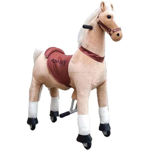 Pony Ride, rijdend speelgoed paard licht bruin, MEDIUM