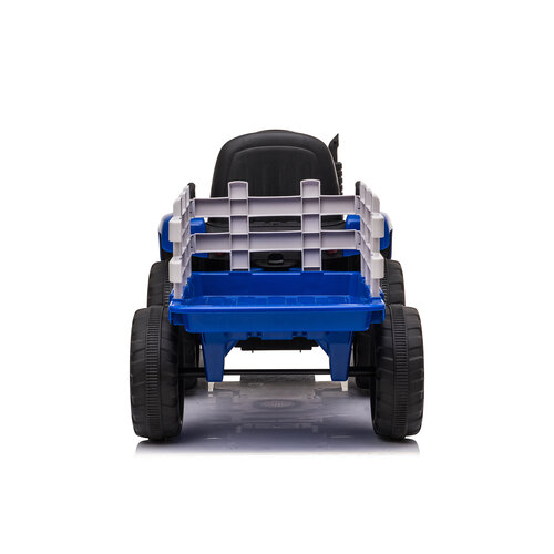 Elektrische kindertractor met aanhanger 12V Blauw