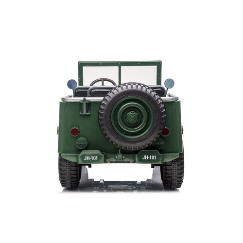 Jeep kinderauto Willy’s Jeep Army 24 3 persoons kinderauto groen