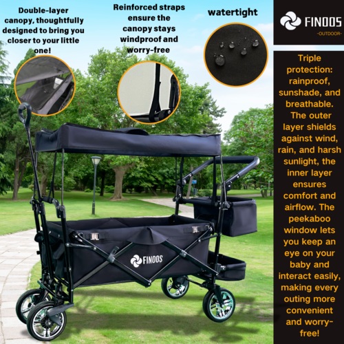 FINOOS Bolderkar opvouwbaar FW6015 met vele extras's Zwart