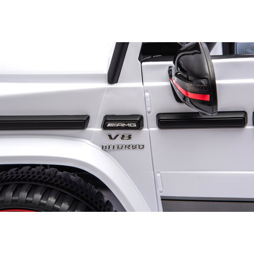 Mercedes kinderauto Mercedes G63 AMG Cabrio 12V Kinderauto Wit Mercedes kinderauto Mercedes G63 AMG Cabrio 12V Kinderauto Wit