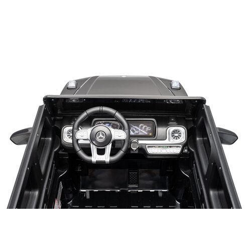 Mercedes kinderauto Mercedes g63 12V 2-persoons kinderauto metallic zwart Mercedes kinderauto Mercedes g63 12V 2-persoons kinderauto metallic zwart