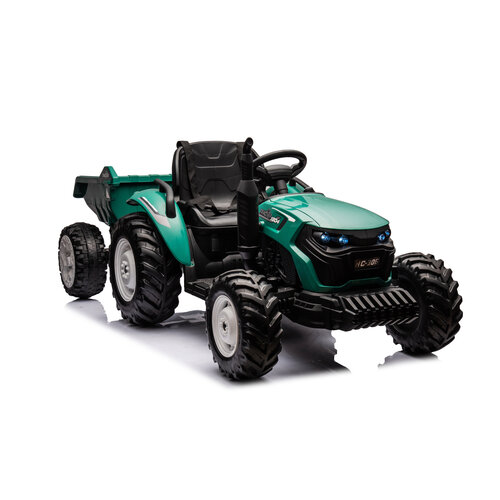 Elektrische kindertractor met aanhanger 24V Groen