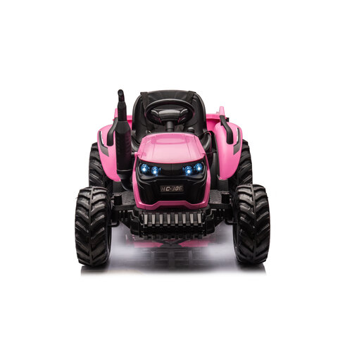 Elektrische kindertractor met aanhanger 24V Roze