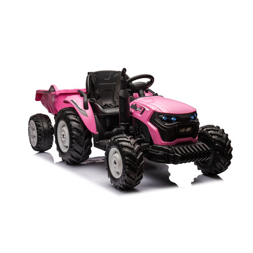 Elektrische kindertractor met aanhanger 24V Roze