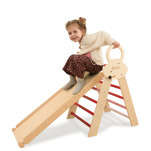 FINOOS FINOOS Klimrek - Klimdriehoek - Klimboog - Glijbaan - Montessori - Houten Speelgoed - Naturel - Roze FINOOS FINOOS Klimrek - Klimdriehoek - Klimboog - Glijbaan - Montessori - Houten Speelgoed - Naturel - Roze