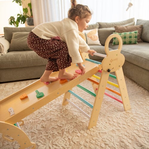 FINOOS FINOOS Klimrek - Klimdriehoek - Klimboog - Glijbaan - Montessori - Houten Speelgoed - incl. kussen en Xylofoon Regenboog FINOOS FINOOS Klimrek - Klimdriehoek - Klimboog - Glijbaan - Montessori - Houten Speelgoed - incl. kussen en Xylofoon Regenboog