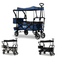 FINOOS - Bolderkar - Bolderwagen opvouwbaar - dakje - extra's - Blauw