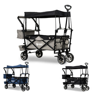 FINOOS - Bolderkar - Bolderwagen opvouwbaar - dakje - extra's - Grijs FINOOS - Bolderkar - Bolderwagen opvouwbaar - dakje - extra's - Grijs