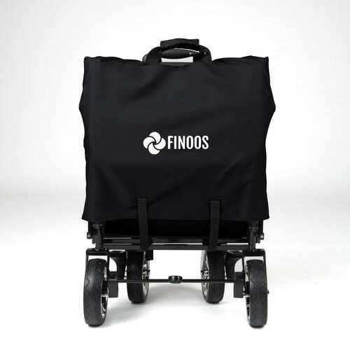 FINOOS - Bolderkar - Bolderwagen opvouwbaar - dakje - extra's - Zwart