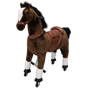 Pony Ride, rijdend speelgoed paard donkerbruin TB2009-S, SMALL
