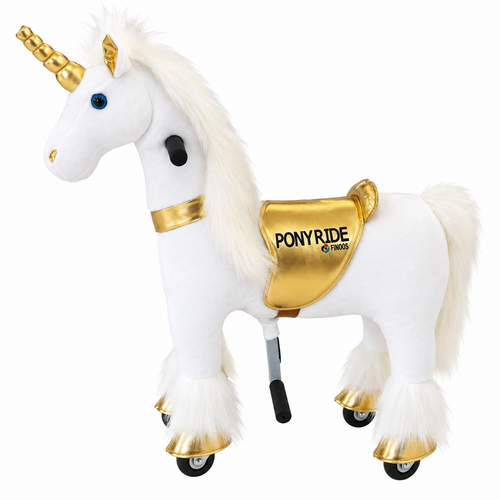 Pony Ride, rijdend speelgoed eenhoorn wit, SMALL Pony Ride, rijdend speelgoed eenhoorn wit, SMALL
