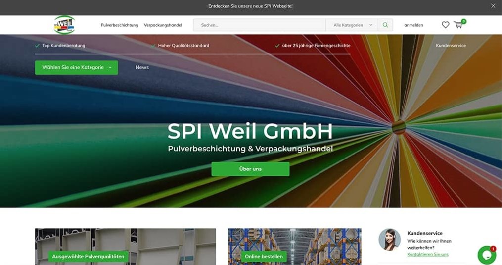 Neue SPI Webseite inkl. Webshop online