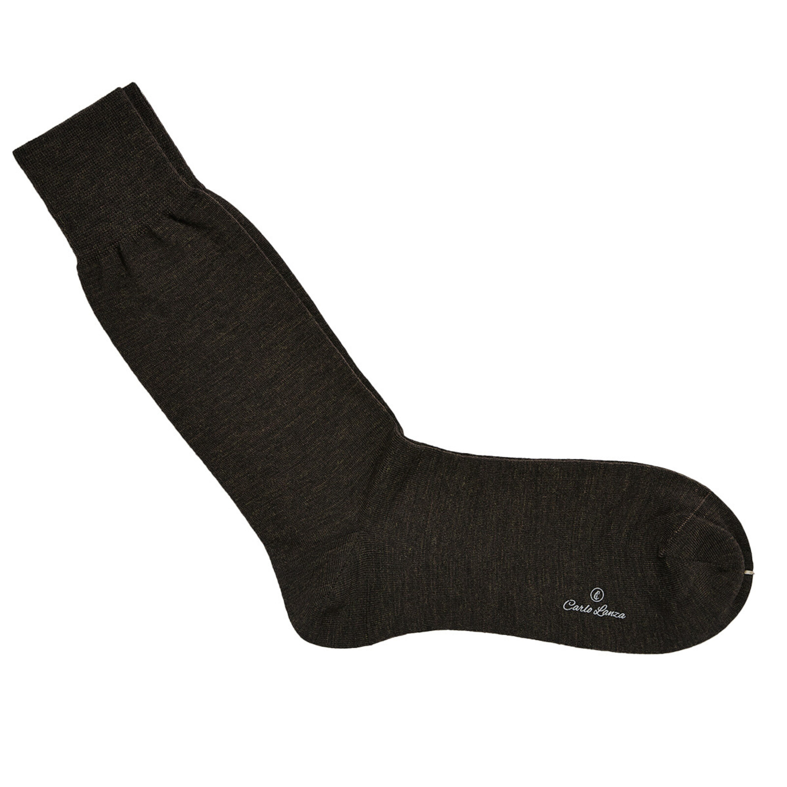 Carlo Lanza Dunkelbraune Merino Wolle Socken