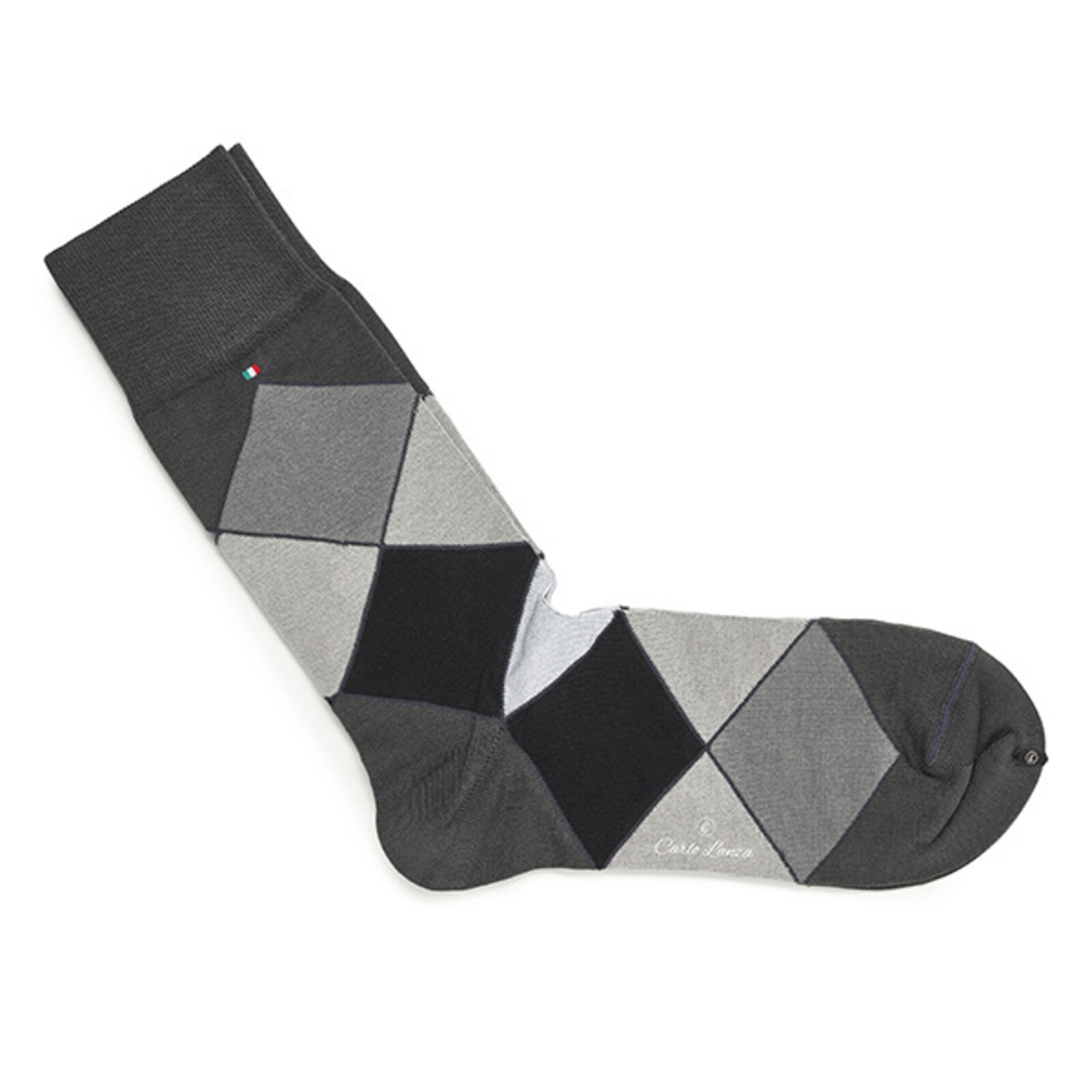 Carlo Lanza Grey rhombus socks | Carlo Lanza