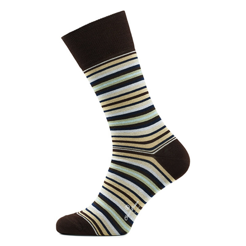 Brown/ green stripe socks | Carlo Lanza