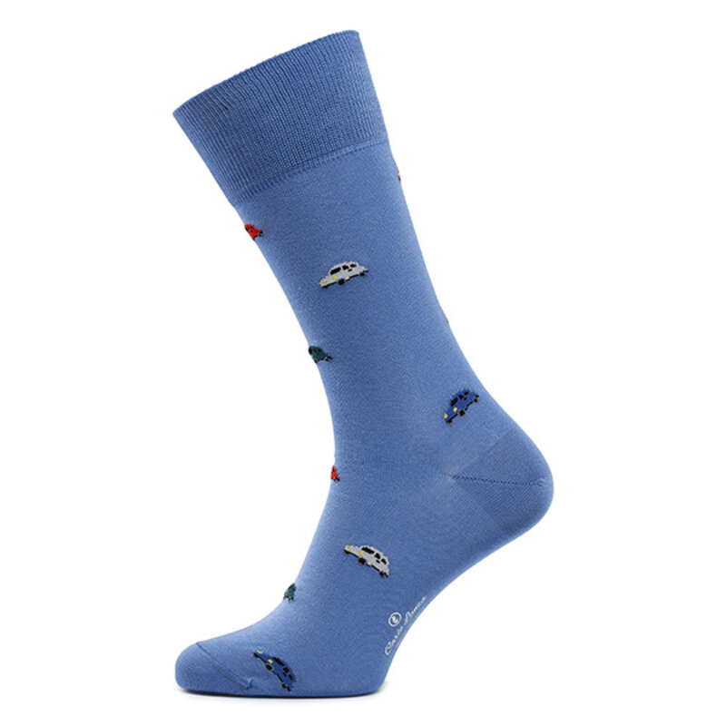 Hellblaue Italienische Auto Socken Baumwolle